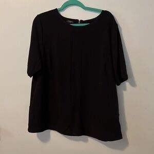 Talbots Women Short Sleeve Zipper Neck Black Sweater Size 1X